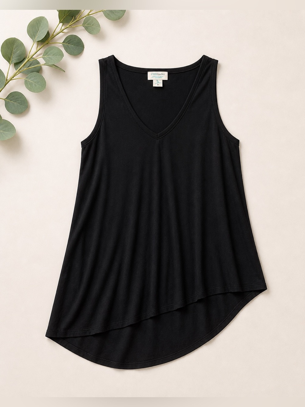 Freeloader Black Asymmetrical Swing Tank Top Sleeveless Minimal Chic